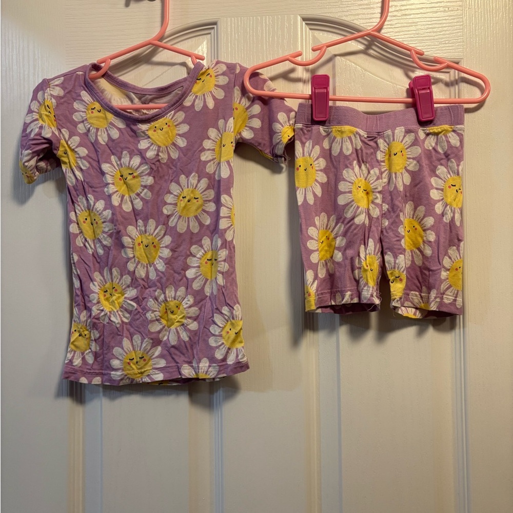 Little Sleepies Purple Daisy Short Sleeve Pajama Set